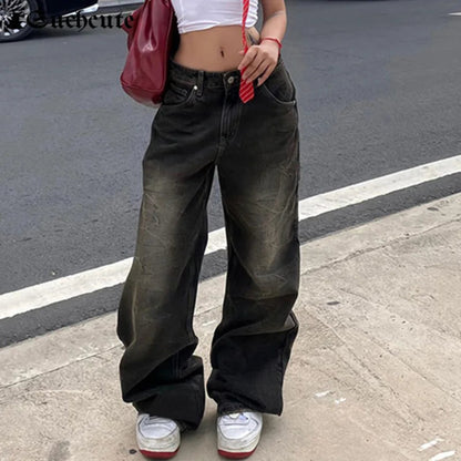 Low Waist Y2k Style Baggy Jeans