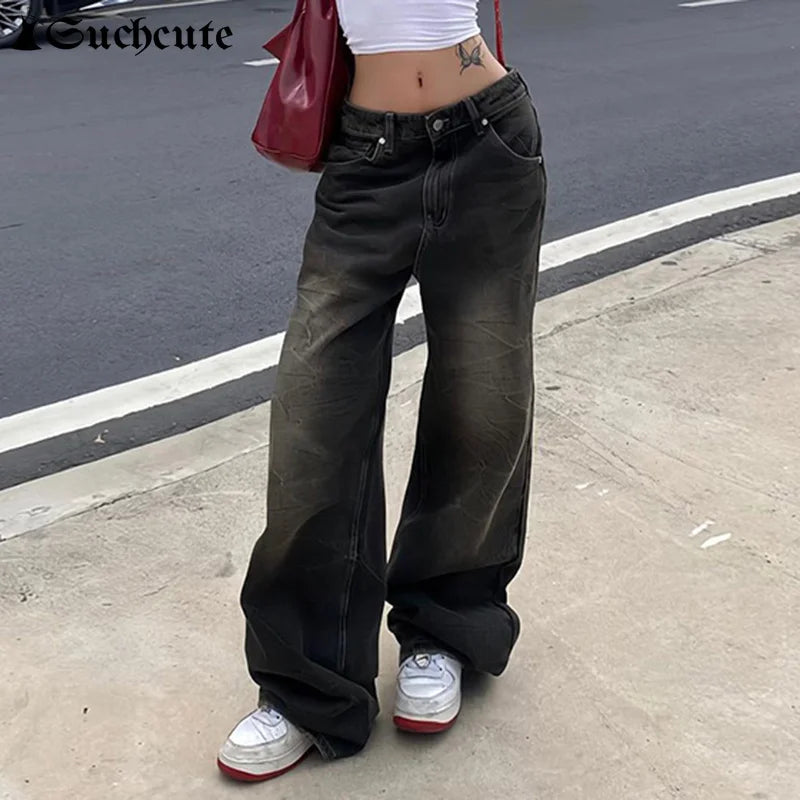 Low Waist Y2k Style Baggy Jeans