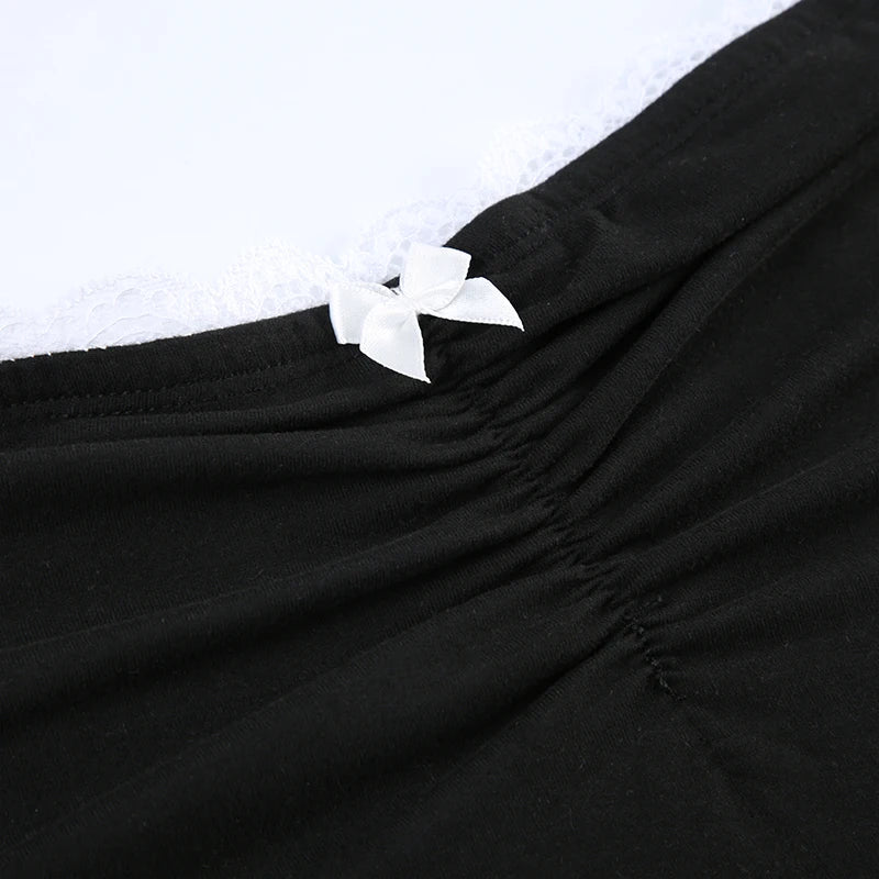 Retro Bow-Detail Strapless Harajuku Tube Top