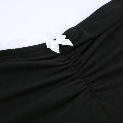 Retro Bow-Detail Strapless Harajuku Tube Top
