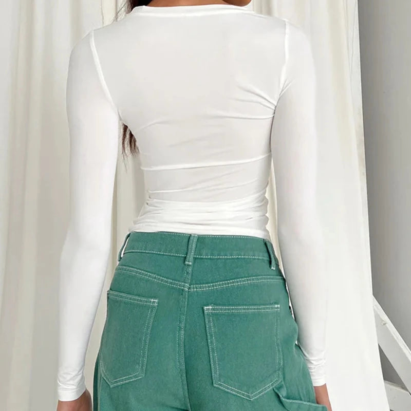 Chic Long Sleeve Slim Fit Tee