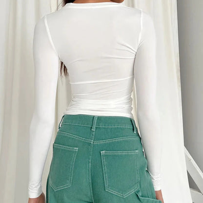 Chic Long Sleeve Slim Fit Tee