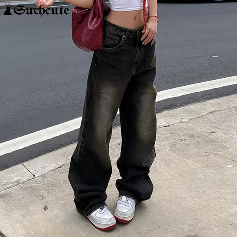 Low Waist Y2k Style Baggy Jeans