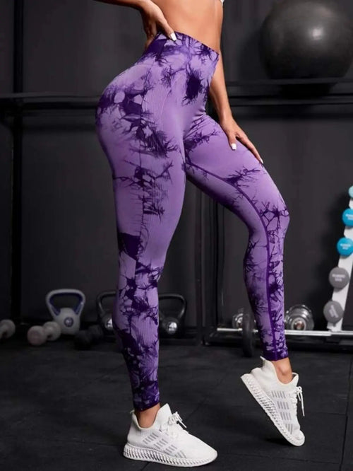 Seamless High Waist Leggings Tie Dye